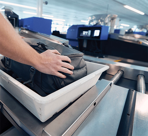 Security point at the departure gates at Antalya Airport.