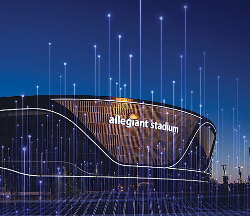 Johnson Controls provides Allegiant Stadium located in Las Vegas, Nevada, with state-of-the-art security and life safety systems including  security management with per-event mapping, access control and vehicle security detection. Johnson Controls image.
