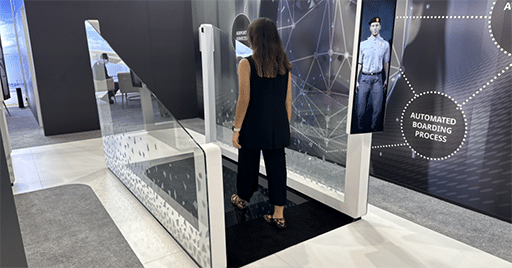A joint development between Amadeus and Sinergi Teknoglobal Perkasa for the Indonesian Directorate General of Immigration is called Seamless Corridors. It uses AI-enabled biometrics to validate passenger identities while they are moving, rather than stopping to manually present documents to a border guard or at a counter. There are two corridors at Jakarta airport and one at Surabaya. Amadeus image.